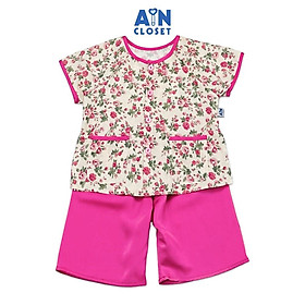 Bộ quần áo Bà ba lửng bé gái họa tiết Tiểu Hồng lụa tằm - AICDBGJMUFDI - AIN Closet
