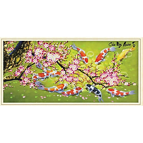 Mua tranh thêu chữ thập Cửu ngư quần hội - LV3174