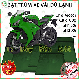 [Loại Lớn - Dày] Áo Bạt Phủ Trùm Xe Máy KhoNCC Che Mưa Nắng Dòng Xe Lớn SH 125 150i , Moto Z1000 - NQL-BPXMT-Z1K - Hàng Chính Hãng (Xanh Đen)
