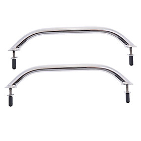 2 Pieces 300mm Grab Handle Polished Stainless Steel Handrail for Boat Yacht