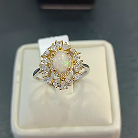 Nhẫn Đính đá Opal thiên nhiên Free Size  - MOON Jewelry