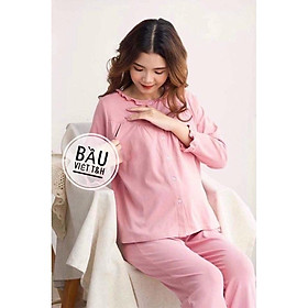 Bộ đồ bầu sau sinh mặc nhà Hàn Quốc chất cotton thoáng mát cho mẹ bầu và