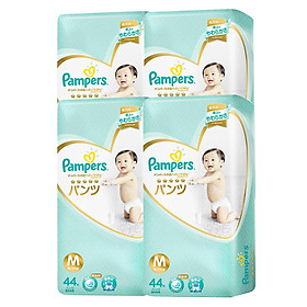 Combo 4 Tã Quần Pampers Nội Địa Nhật Bản Gói Cực Đại M44 (44 Miếng / Gói)