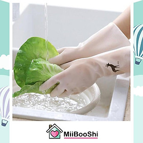 Mua Găng tay cao su tẩy tế bào chết siêu dai dài con hươu rửa chén bát giặt giũ bảo vệ đôi tay MiibooShi SF749
