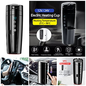 Cốc đun nấu nước nóng trên ô tô xe hơi 12v-24v cảm ứng giúp pha trà, sữa, cafe, bình giữ nhiệt trên oto mẫu mới loại tốt, phụ kiện ô tô