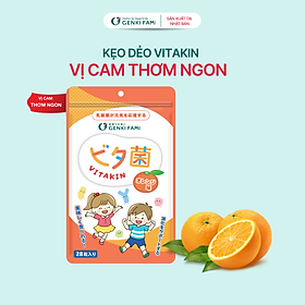 Kẹo Dẻo Vị Cam Bổ Sung Vitamin và Lợi Khuẩn Genki Fami Nhật Bản Gói 28 Cái