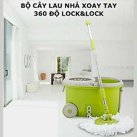 Bộ Lau Nhà Xoay Tay 360 độ MOP L003 Cao Cấp (hàng chính hãng) lồng vắt bằng inox