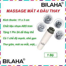 Máy massage mặt cầm tay 4 đầu trắng giúp giảm mệt mỏi làm đẹp da giảm thâm mắt (chọn phân loại) (Hàng Chính Hãng)