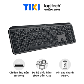 Bàn phím không dây Bluetooth Logitech MX Keys - đa thiết bị, sạc nhanh, Mac/ PC - Hàng chính hãng