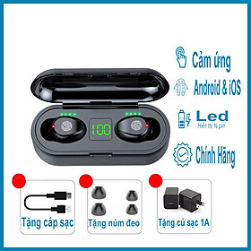 Hình ảnh Tai Nghe Bluetooth Amoi F9 kèm Củ Sạc 1A và Cáp Sạc cho Dock Sạc 3500mAh- Hàng Chính Hãng