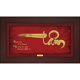 Mua Tranh Vàng 24K PRIMA ART - Chữ Tâm Thư Pháp Bình An - Kích Thước 30 x 18 cm - CGS-0578-03