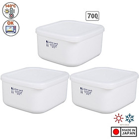 Mua Bộ 3 hộp đựng thực phẩm bằng nhựa PP cao cấp 700mL - Hàng nội địa Nhật