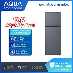 Freeship toàn quốc - Tủ lạnh ngăn đông trên Aqua 358L AQR-T410FA(SL) - Bảo hành 2 năm - Hàng chính hãng
