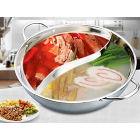 NỒI LẨU INOX 2 NGĂN PHI 28CM