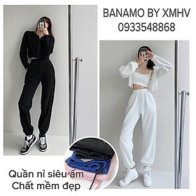 QUẦN JOGGER NỮ BO GẤU CHẤT NỈ SIÊU ẤM NHIỀU MÀU SIÊU XINH THỜI TRANG BANAMO FASHION 293