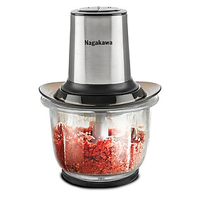 Máy xay thịt 2 lưỡi dao kép cối thủy tinh Nagakawa NAG0812 (400W - 1.5 Lít) - Hàng Chính Hãng