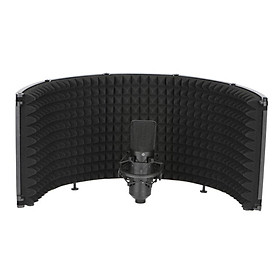 Foldable Adjustable Sound Absorbing Vocal Recording Panel Portable Acoustic Isolation Microphone Shield Sound-proof Panel with Stand