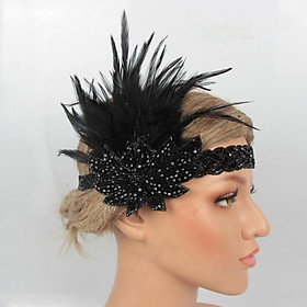 Retro Style 20s Flapper Roaring Feather Headband Elastic Hair Accessories
