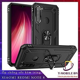 Ốp lưng cho Xiaomi Redmi Note 8 chống sốc 2 lớp kèm nhẫn iring làm giá đỡ