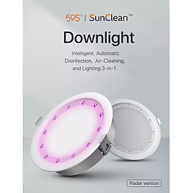 Đèn Led tích hợp UVC khử khuẩn tự động- Đèn downligt âm trần 3 chế độ - Hãng 59S - Hàng chính hãng