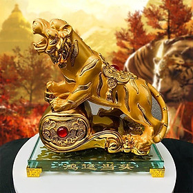 Mua Hổ vàng lưng ngọc phước đáo chiêu tài lộc đế thuỷ tinh size nhỏ 01498