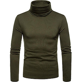 Men Thermal Cotton High Neck Sweaters Stretch Turtleneck Shirt Tops