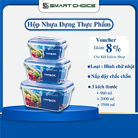 Mua Set 3 Hộp Nhựa Đựng Thực Phẩm SMARTCHOICE Cao Cấp  Hộp Nhựa Đựng Đồ Ăn An Toàn Cho Sức Khỏe  Chịu Nhiệt Tốt  Dùng Cho Cả Tủ Lạnh Và Lò Vi Sóng - Hàng Chính Hãng