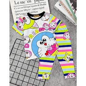 Bộ tay ngắn quần dài thun lạnh 100% in hình siêu mềm đẹp cho bé gái size nhí từ 9 đến 22kg - Bộ quần áo bé gái