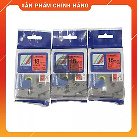 Mua  Combo 3 hộp  Nhãn In đa lớp Tz2-441 - Đen nền đỏ 18mm x 8m - Hàng nhập khẩu