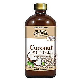 Buried Treasure MCT Coconut Oil for Healthy Brain Function Increased Performance, Keto and Paleo Diet Safe Flash Steamed Medium Chain Triglycerides 16 Ounce (Pack of 1)