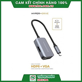 Cổng chuyển HyperDrive HDMI VGA 4K 2 in 1 HD-C2HV-Hàng chính hãng.
