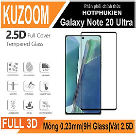 Miếng dán kính cường lực cho Samsung Galaxy Note 20 Ultra full màn hình 3D hiệu Kuzoom Protective Glass (mỏng 0.3mm, vát cạnh 2.5D, độ cứng 9H, viền cứng mỏng) - Hàng nhập khẩu