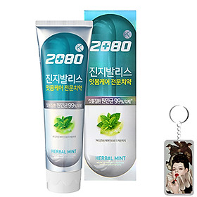 Kem đánh răng diệt khuẩn 99% Herbal Mint tình chất bạc hà Hàn Quốc 120g kèm móc khoá