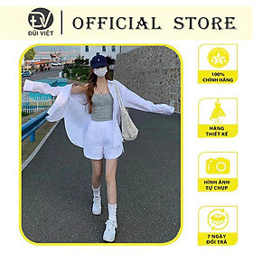 Set bộ áo sơ mi và quần short xẻ kiểu thời trang, năng động Bv05