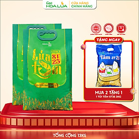 [TẶNG 3KG TẤM ST25] Combo 2 túi Gạo ST25 Lúa Tôm túi 5kg (Tổng 13kg)