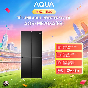 Tủ lạnh Aqua Inverter 506 lít 4 cánh AQR-M570XA(FS) - Bảo hành 2 năm - Freeship toàn quốc - Hàng chính hãng