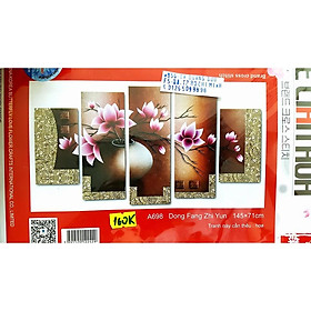 Mua Tranh thêu BÌNH HOA A698(145x71cm)chưa thêu 3d