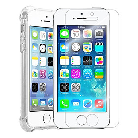Bộ Ốp Lưng Chống Sốc Phát Sáng Và Kính Cường Lực Cho iPhone 5 / 5S / 5SE Remax (Trong Suốt) - Hàng Nhập Khẩu