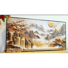 Mua (ẢNH THẬT) Tranh treo tường núi non hùng vĩ tranh phòng khách phong thủy quà tân gia