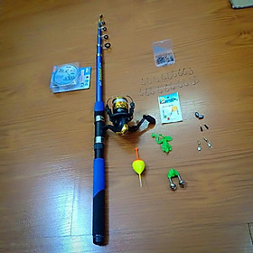 BỘ CẦN CÂU MÁY SHIMANO 2M1 KÈM MÁY VÀ 10 PHỤ KIỆN