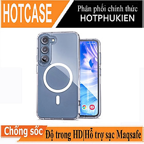 ốp lưng magnetic cho Samsung Galaxy S23 Ultra / S23 Plus / S23 5G hiệu HOTCASE Ultra Crystal Clear - thiết kế trong suốt, chống sốc chống va đập - Phân phối hotphukien - Galaxy S23 Plus/Galaxy S23+