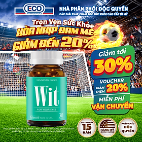 [Hộp 30v] Viên Uống Bổ Mắt WIT Ecogreen Giảm Mỏi Mắt, Tăng Cường Thị Lực Mắt Cho Bé Và Người Lớn