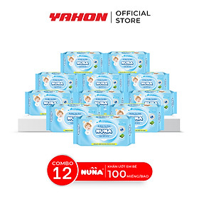 Combo Khăn Ướt Em Bé NUNA Không Mùi 100 Miếng/Bao
