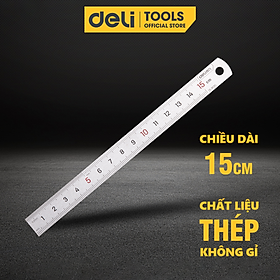 Mua Thước Kẻ Thép Deli Cao Cấp - Kích Thước 15cm Nhỏ Gọn  Tiện Lợi - Chất Liệu Chống Mòn Gỉ - DL8015