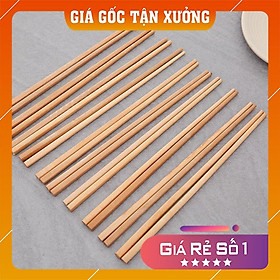 Bộ 10 đôi đũa gỗ Song Mã Lê Vân chất lượng cao, không tẩm hóa chất tẩy trắng, phong cách Nhật Bản