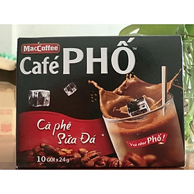 Café Phố MacCoffee đen đá - sữa đá  hộp 10 gói