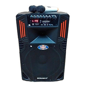 Mua Loa Kéo Di Động Bluetooth Karaoke Ronamax F15 bass 4 tấc kèm 2 micro không dây  mẫu mới micro mới 2022