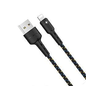 Mua Cáp sạc nhanh 3A Hoco X14 Pro vải dù cao cấp tích hợp đèn Led dài 1M cho iPhone ( 2 màu ) - Hàng chính hãng