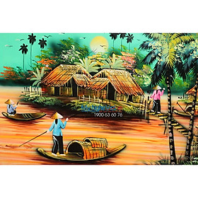 Mua Tranh sơn mài Phong cảnh Đồng quê Cao cấp MNV-SMMT01-3
