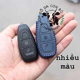 Bao da chìa khoá dành cho xe Ford Ecosport 2014-2017, Fiesta, Focus handmade da thật 004